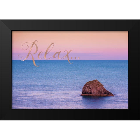 Relax Black Modern Wood Framed Art Print by Lavoie, Tina