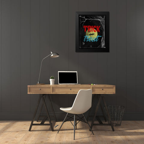 Trick Or Treat Black Modern Wood Framed Art Print by Lavoie, Tina