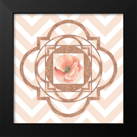 Persian Rose Gold Quatrefoil Black Modern Wood Framed Art Print by Lavoie, Tina