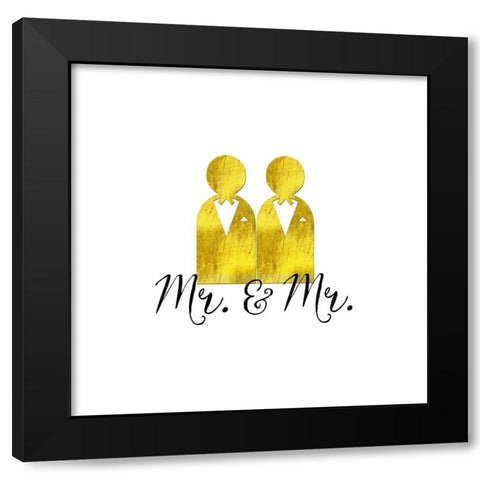 Wedding Couple Mr Mr Black Modern Wood Framed Art Print with Double Matting by Lavoie, Tina