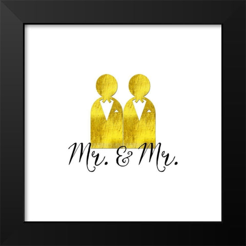 Wedding Couple Mr Mr Black Modern Wood Framed Art Print by Lavoie, Tina