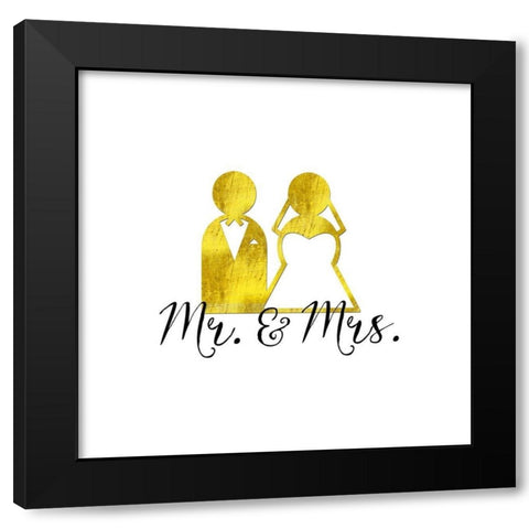 Wedding Couple Mr Mrs Black Modern Wood Framed Art Print by Lavoie, Tina