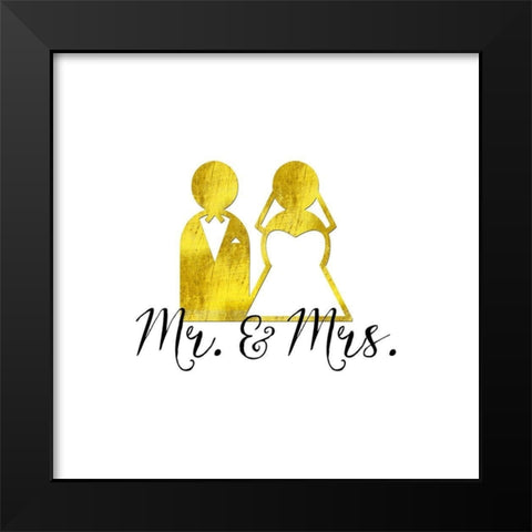 Wedding Couple Mr Mrs Black Modern Wood Framed Art Print by Lavoie, Tina