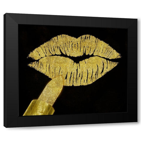 Stardust Kiss Black Modern Wood Framed Art Print by Lavoie, Tina