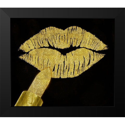Stardust Kiss Black Modern Wood Framed Art Print by Lavoie, Tina
