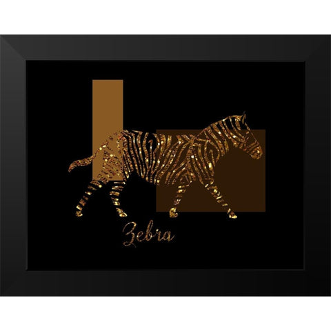 Gilt Zebra Black Modern Wood Framed Art Print by Lavoie, Tina