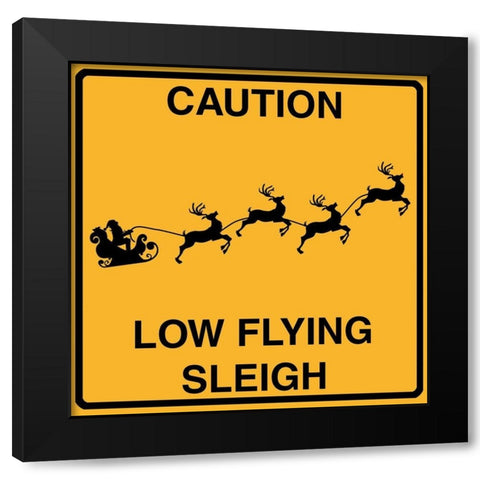 Low Flying Sleigh Black Modern Wood Framed Art Print by Lavoie, Tina