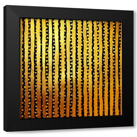 Golden Tribal Vertical Black Modern Wood Framed Art Print by Lavoie, Tina
