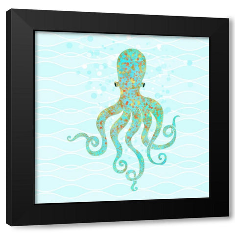 Olivia Octopus Black Modern Wood Framed Art Print with Double Matting by Lavoie, Tina