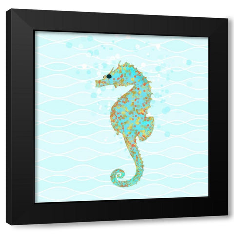 Stanley Seahorse Black Modern Wood Framed Art Print by Lavoie, Tina