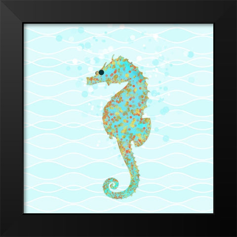Stanley Seahorse Black Modern Wood Framed Art Print by Lavoie, Tina