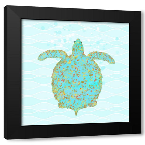 Tucker Turtle Black Modern Wood Framed Art Print by Lavoie, Tina