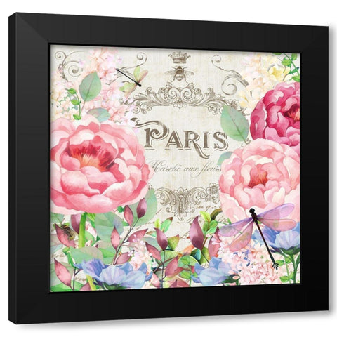 Paris Flower Market I Black Modern Wood Framed Art Print with Double Matting by Lavoie, Tina