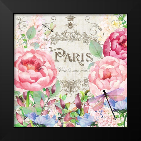 Paris Flower Market I Black Modern Wood Framed Art Print by Lavoie, Tina