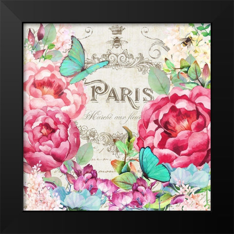 Paris Flower Market II Black Modern Wood Framed Art Print by Lavoie, Tina