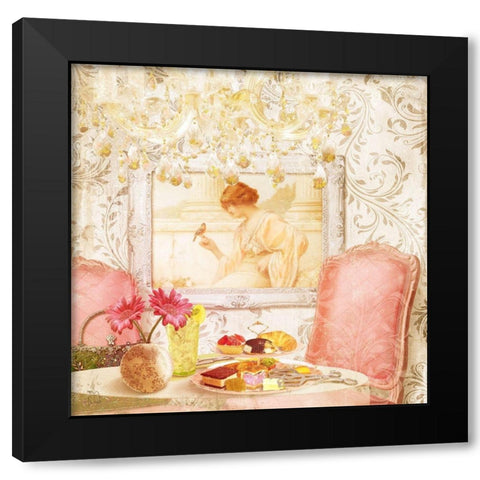 Hotel Regina Paris Tearoom Lunch Black Modern Wood Framed Art Print with Double Matting by Lavoie, Tina