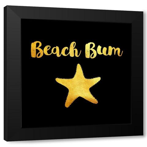 Beach Bum In Black Black Modern Wood Framed Art Print with Double Matting by Lavoie, Tina