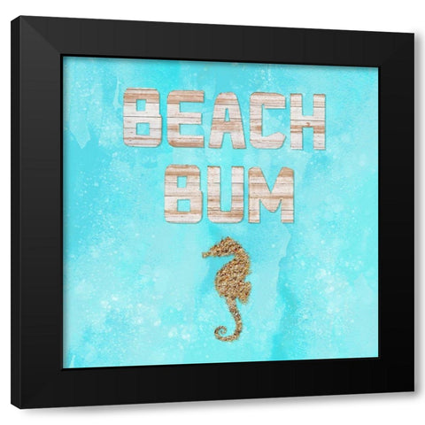 Beach House Beach Bum Black Modern Wood Framed Art Print with Double Matting by Lavoie, Tina