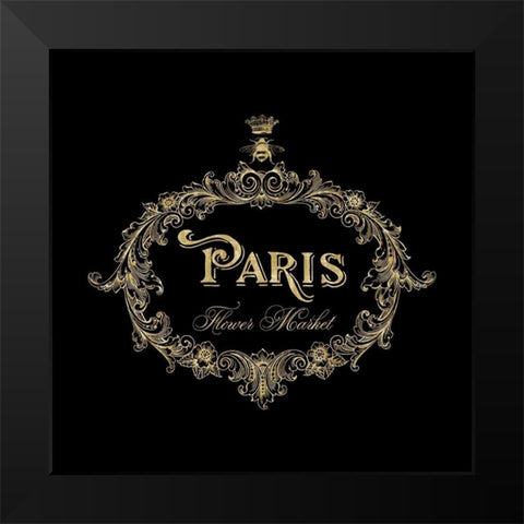 Paris Flower Market In Gold Black Modern Wood Framed Art Print by Lavoie, Tina