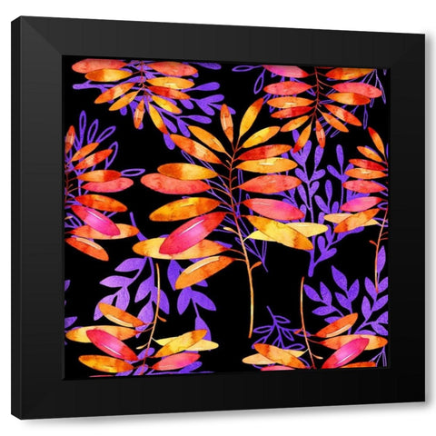 Psychedelic Fall Black Modern Wood Framed Art Print with Double Matting by Lavoie, Tina