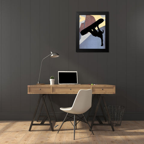 Snowboarding Betty Evening Light Black Modern Wood Framed Art Print by Lavoie, Tina