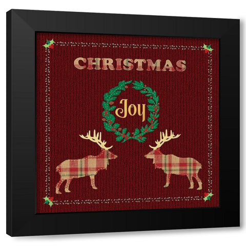 Christmas Joy Black Modern Wood Framed Art Print by Lavoie, Tina