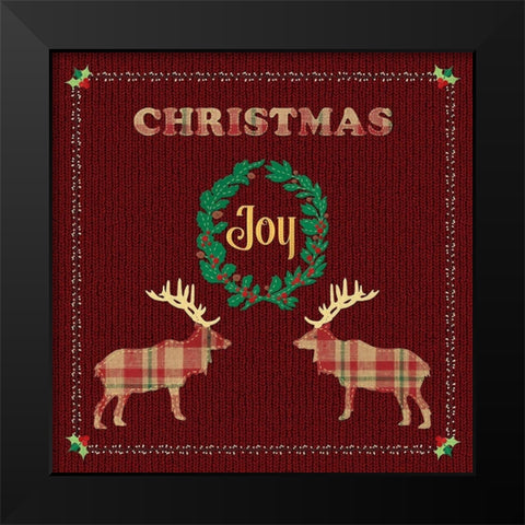 Christmas Joy Black Modern Wood Framed Art Print by Lavoie, Tina