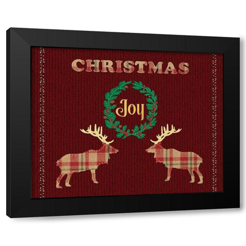 Christmas Joy Card Black Modern Wood Framed Art Print by Lavoie, Tina
