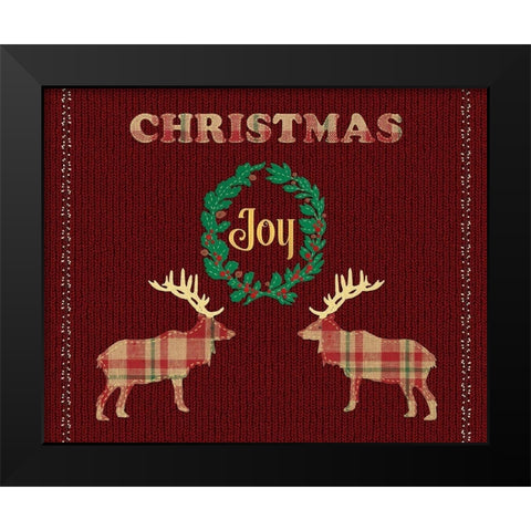 Christmas Joy Card Black Modern Wood Framed Art Print by Lavoie, Tina