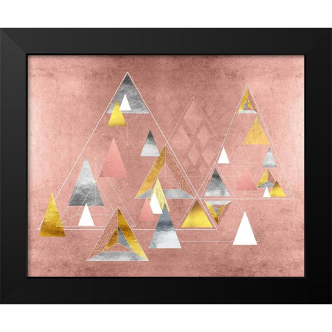 Park Avenue Abstract Geometric Christmas Trees Black Modern Wood Framed Art Print by Lavoie, Tina