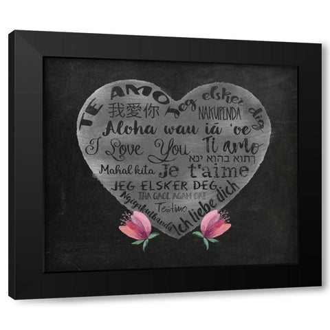 International I Love You heart Black Modern Wood Framed Art Print with Double Matting by Lavoie, Tina