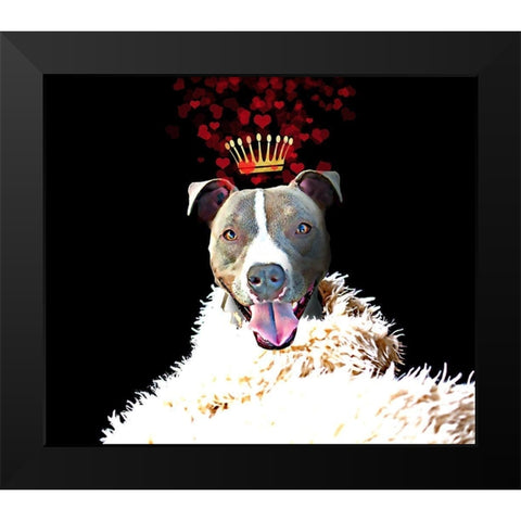 Royal Love Pup - Pit Bull Terrier Black Modern Wood Framed Art Print by Lavoie, Tina