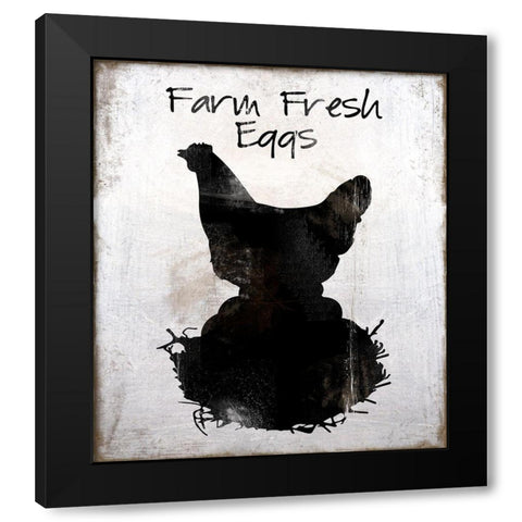 Farm Fresh Eggs Black Modern Wood Framed Art Print with Double Matting by Lavoie, Tina