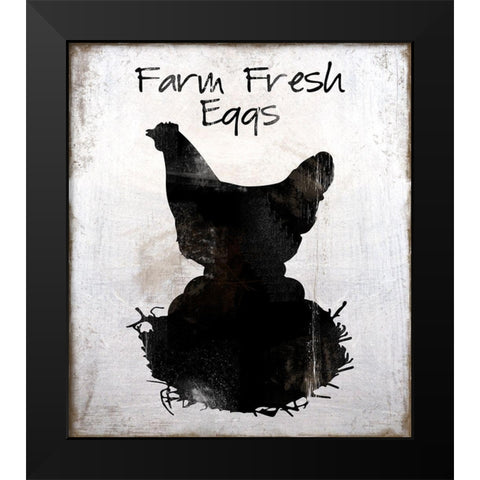 Farm Fresh Eggs Black Modern Wood Framed Art Print by Lavoie, Tina