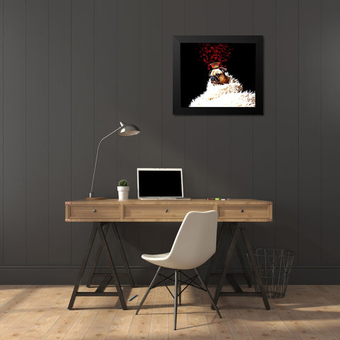 Royal Love Pup - Pug Black Modern Wood Framed Art Print by Lavoie, Tina