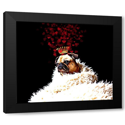 Royal Love Pup - Pug Black Modern Wood Framed Art Print by Lavoie, Tina