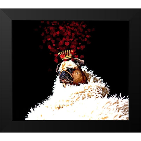 Royal Love Pup - Pug Black Modern Wood Framed Art Print by Lavoie, Tina