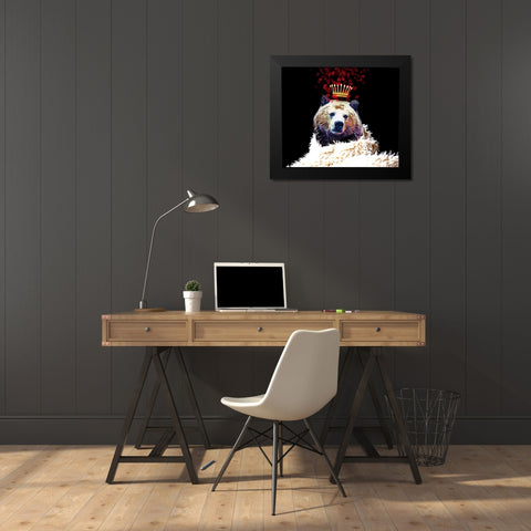 Royal Love Grizzly Bear Black Modern Wood Framed Art Print by Lavoie, Tina