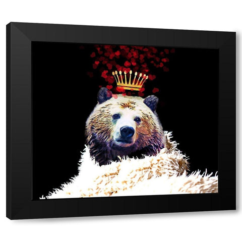 Royal Love Grizzly Bear Black Modern Wood Framed Art Print with Double Matting by Lavoie, Tina