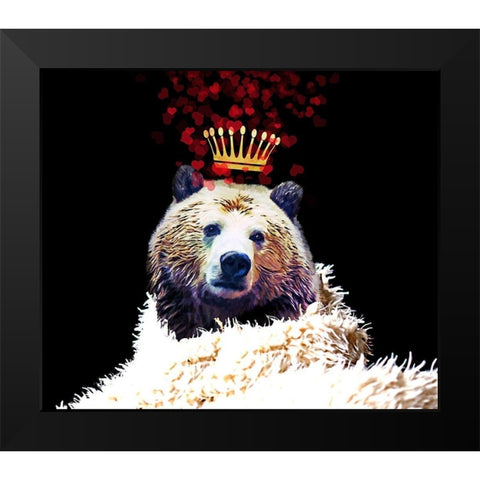 Royal Love Grizzly Bear Black Modern Wood Framed Art Print by Lavoie, Tina