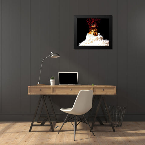 Royal Love Pup - Sheltie Black Modern Wood Framed Art Print by Lavoie, Tina