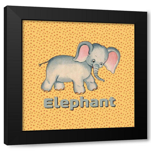 Cute Baby Elephant Black Modern Wood Framed Art Print by Lavoie, Tina