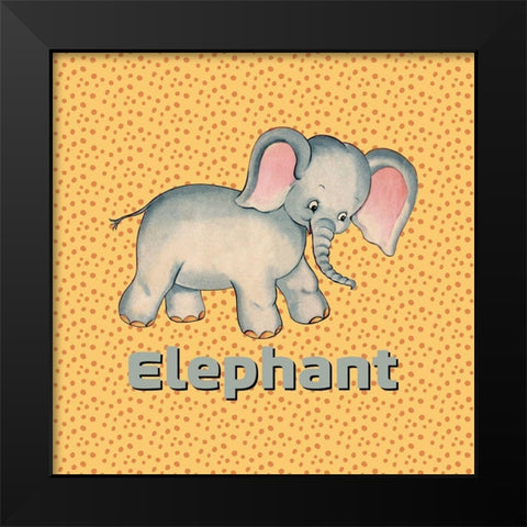Cute Baby Elephant Black Modern Wood Framed Art Print by Lavoie, Tina