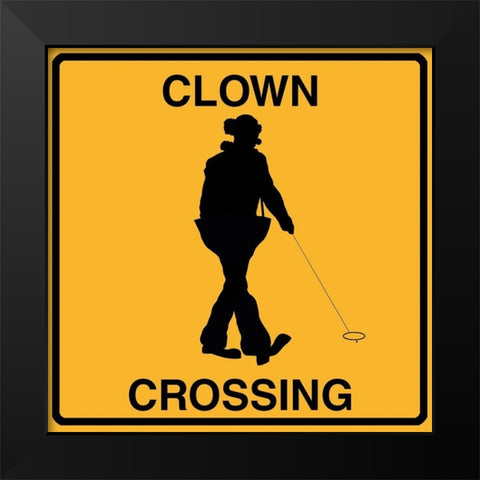 Clown Crossing Black Modern Wood Framed Art Print by Lavoie, Tina
