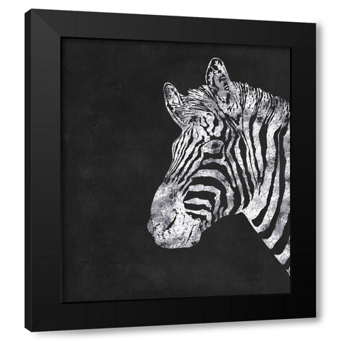 Silver Zebra Black Modern Wood Framed Art Print by Lavoie, Tina