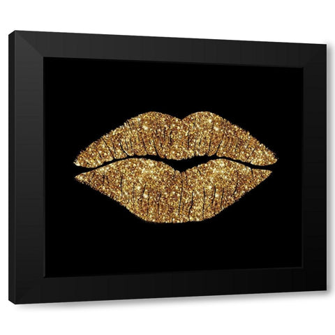 24 Karat Kiss Black Modern Wood Framed Art Print by Lavoie, Tina