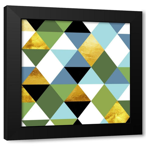 Geometric Abstract 81 Black Modern Wood Framed Art Print with Double Matting by Lavoie, Tina