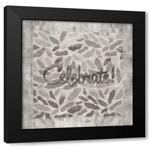 Gray Feathers Celebrate Black Modern Wood Framed Art Print by Lavoie, Tina