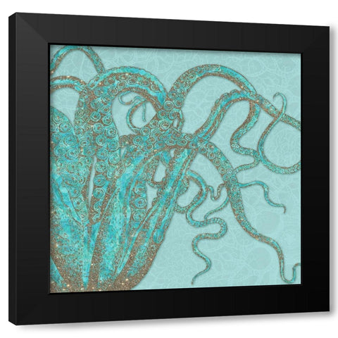 Tentacles Black Modern Wood Framed Art Print with Double Matting by Lavoie, Tina