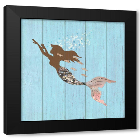 Swimming With The Fishes I Black Modern Wood Framed Art Print with Double Matting by Lavoie, Tina